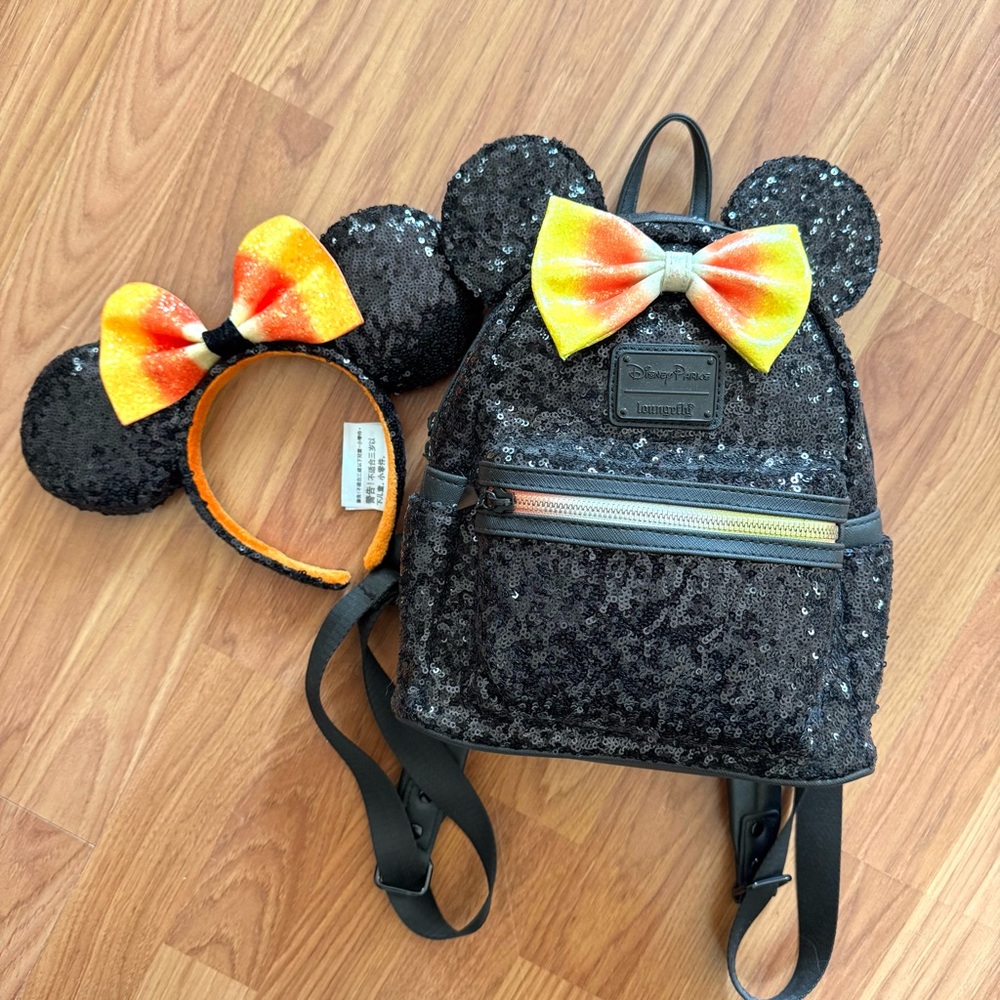 Disney Candy Corn Sequin Loungefly Set
